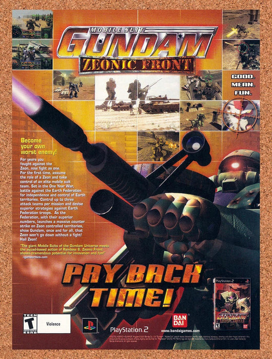 2002 Gundam Zeonic Front PS2 Original Advertisement v1 - for just $19.49! 