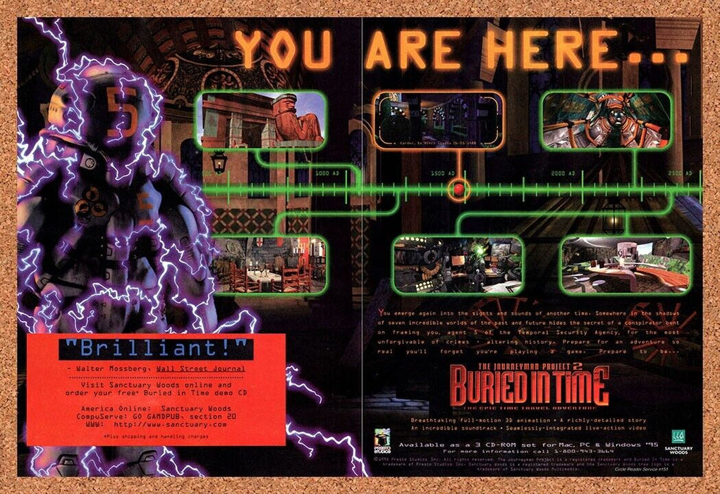 1997 Journeyman Project 2 Buried in Time Original Ad - for just $21.49! 