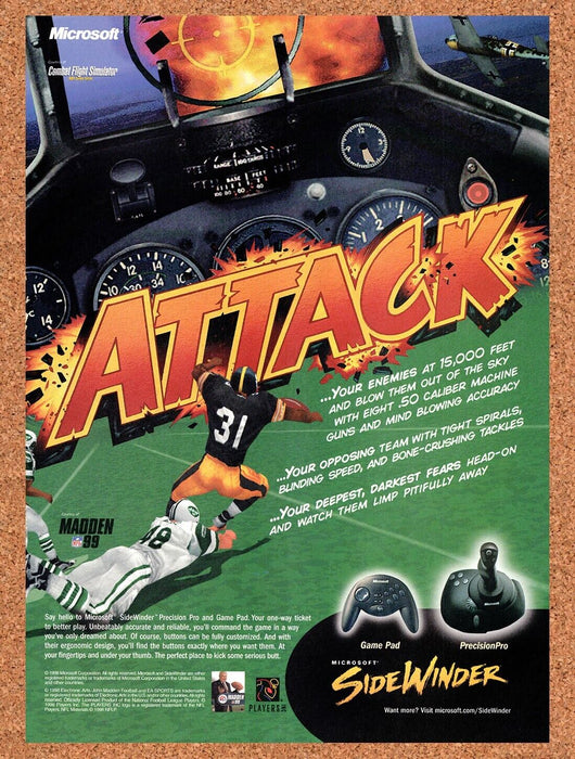 1998 Microsoft SideWinder PrecisionPro Joystick Original Ad v8 - for just $16.19! 