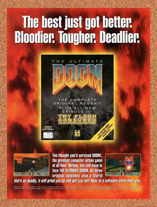 1995 Ultimate Doom Thy Flesh Consumed PC Original Ad v1 - for just $17.99! 