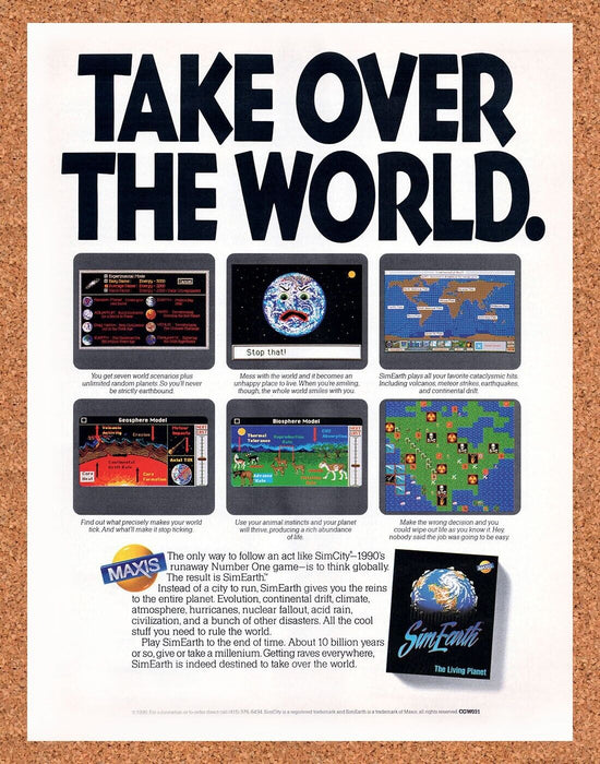 1991 Sim Earth PC Original Ad - for just $17.99! 