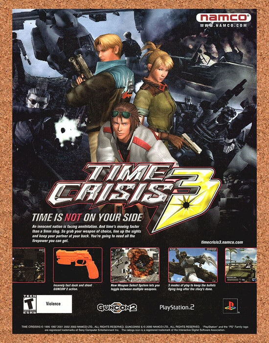 2003 Time Crisis 3 PS2 Original GunCon Ad v1 - for just $17.99! 