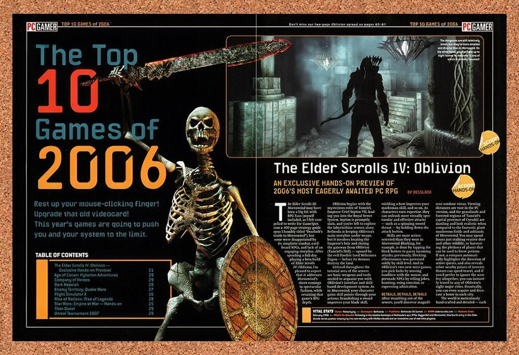 2006 Elder Scrolls IV Oblivion PC Original Ad vr6 - for just $23.99! 