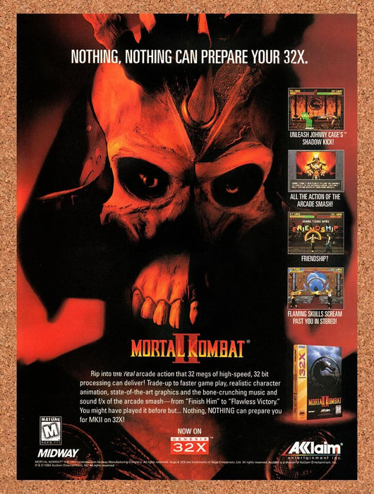 1995 Mortal Kombat II Sega 32x Original Ad v8 - for just $18.29! 
