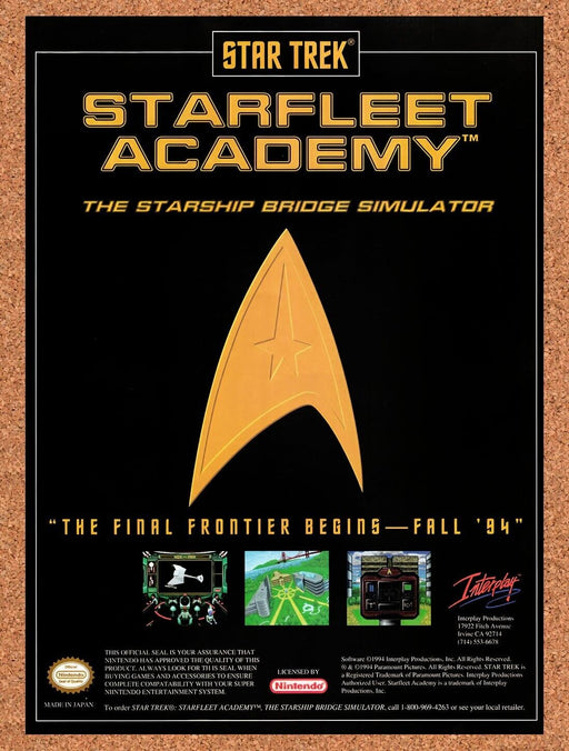 1994 Star Trek Starfleet Academy SNES Original Ad v1 - for just $17.99! 