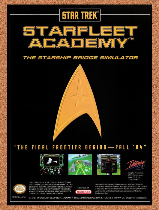 1994 Star Trek Starfleet Academy SNES Original Ad v1 - for just $17.99! 