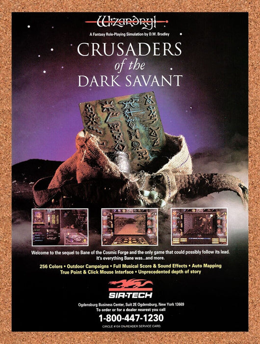 1991 Wizardry Crusaders Of The Dark Savant MS-DOS Original Ad v1 - for just $17.99! 