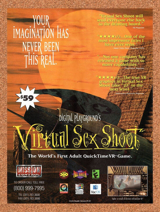 1995 Digital Playgrounds Virtual Sex Shoot Adult FMV Original Ad v2 - for just $17.99! 