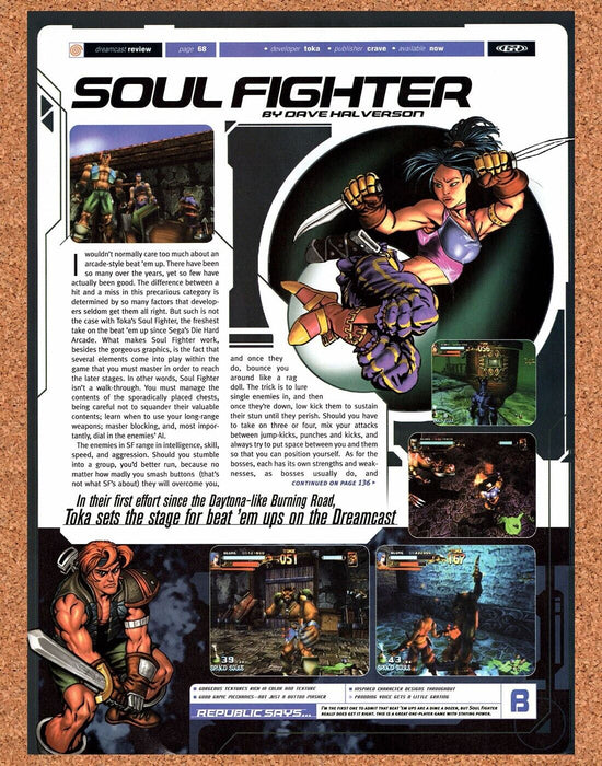 2002 Soul Fighter Dreamcast Original Ad - for just $17.99! 