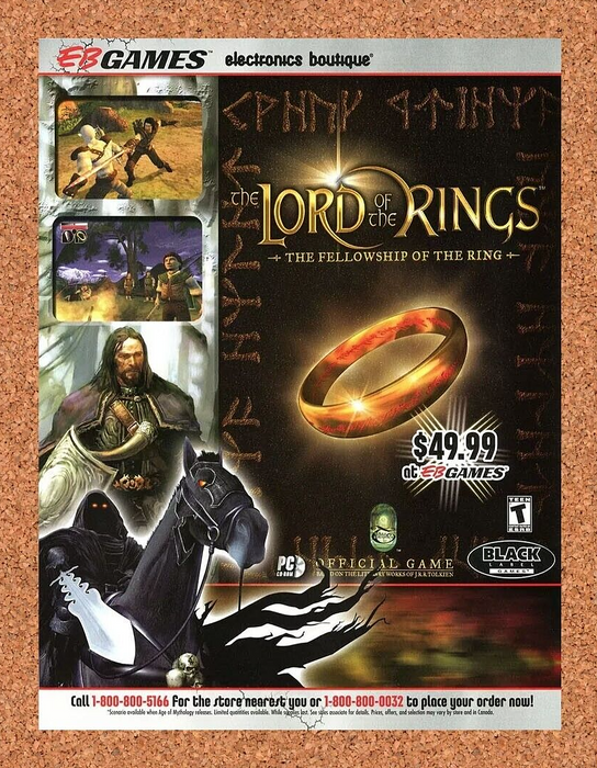 2004 Lord Of The Rings Original EB Games Aragorn Ad - for just $17.99! 