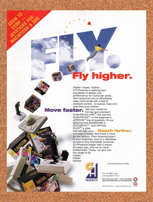 1994 CH Products PC Game Peripherals Original Ad v4 - for just $17.99! 