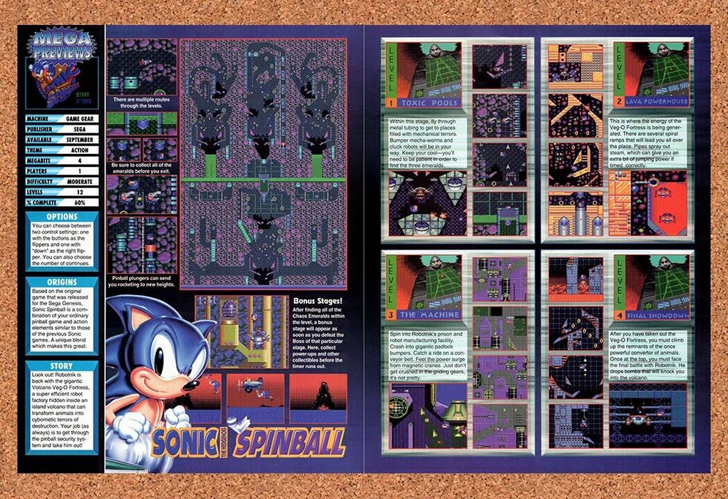1994 Sonic Spinball Game Gear Original Ad v7 - for just $21.49! 