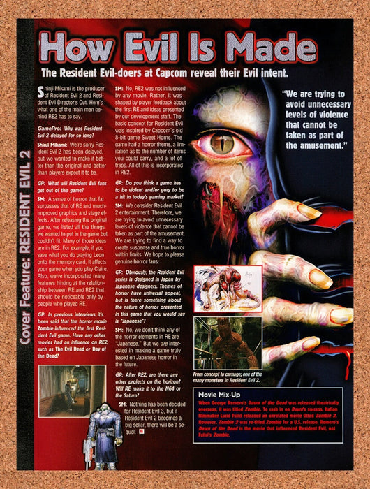1998 Resident Evil 2 PS1 Original Ad v4 - for just $17.99! 