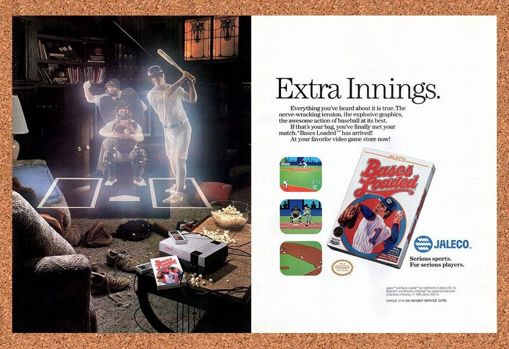 1990 Bases Loaded NES Original Ad v1 - for just $18.27! 
