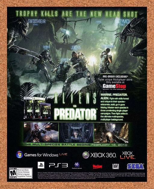 2010 Aliens vs Predator PS3 Original Advertisement v2 - for just $17.99! 