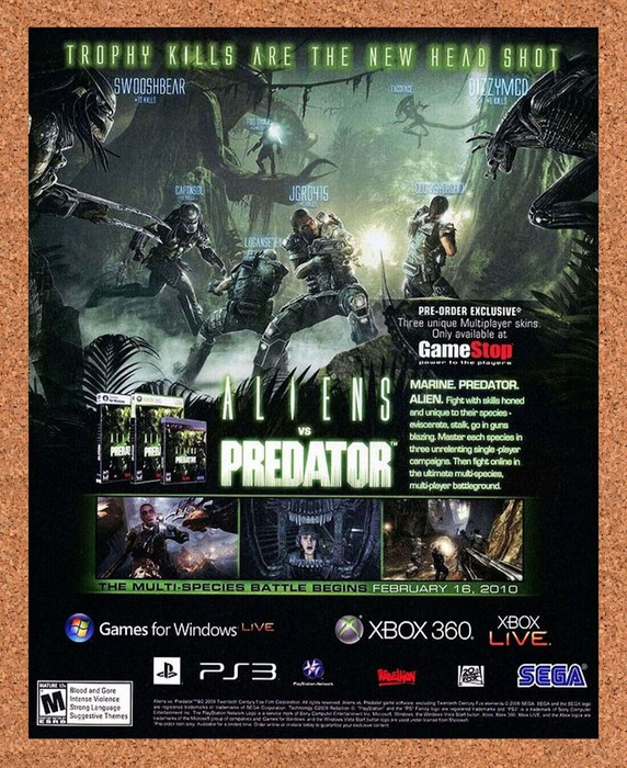 2010 Aliens vs Predator PS3 Original Ad v2 - for just $17.99! 