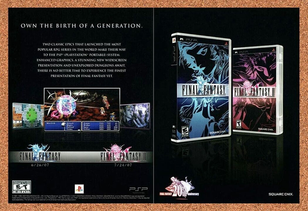2007 Final Fantasy PSP I And II Original Ad v1 - for just $21.49! 