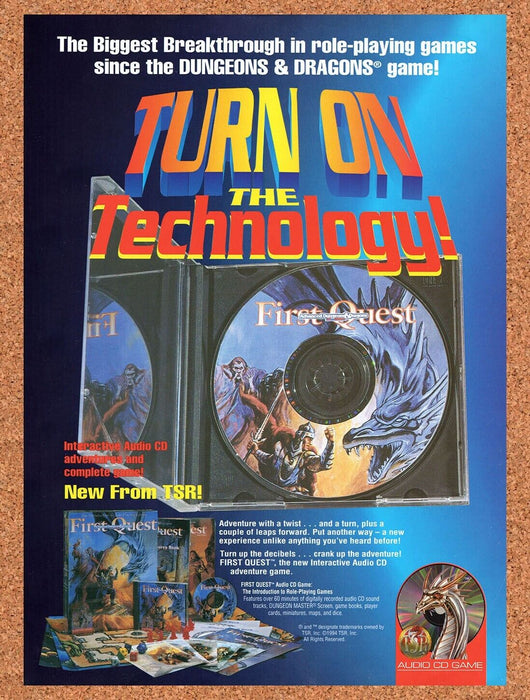 1994 First Quest Audio CD Game Original Ad v1 - for just $17.99! 