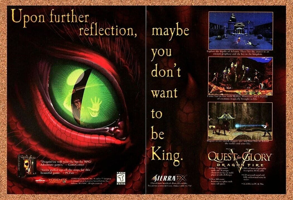 2000 Quest For Glory V PC Original Ad v1 - for just $21.49! 