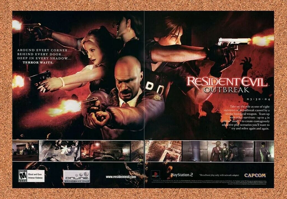 2004 Resident Evil Outbreak PS2 Original Ad v2 - for just $21.49! 