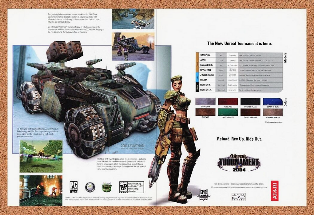 2003 Unreal Tournament 2004 PC Original Leviathan Review Ad v1 - for just $21.49! 