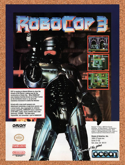 1992 Robocop 3 SNES Original Ad v2 - for just $17.99! 
