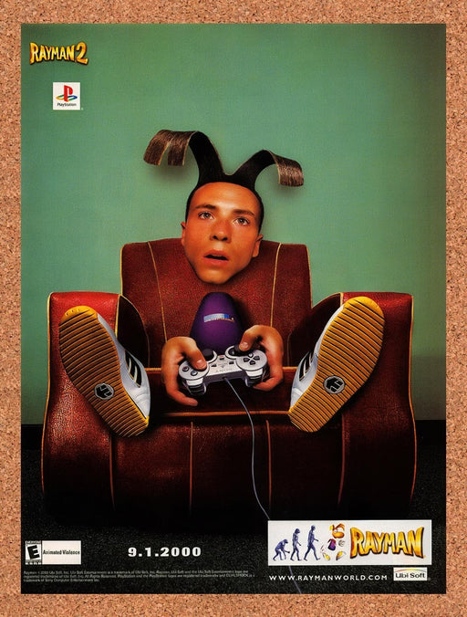 2000 Rayman 2 PS1 Original Ad v3 - for just $16.57! 