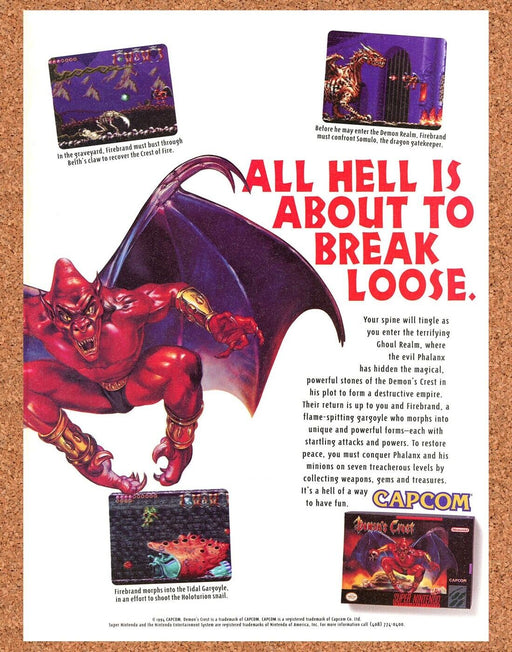 1994 Demons Crest SNES Original Ad - for just $17.99! 