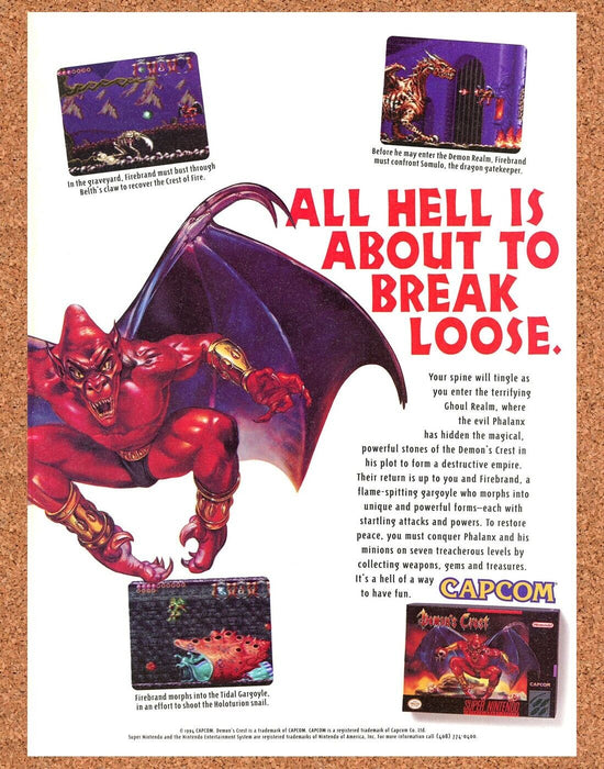 1994 Demons Crest SNES Original Ad - for just $17.99! 