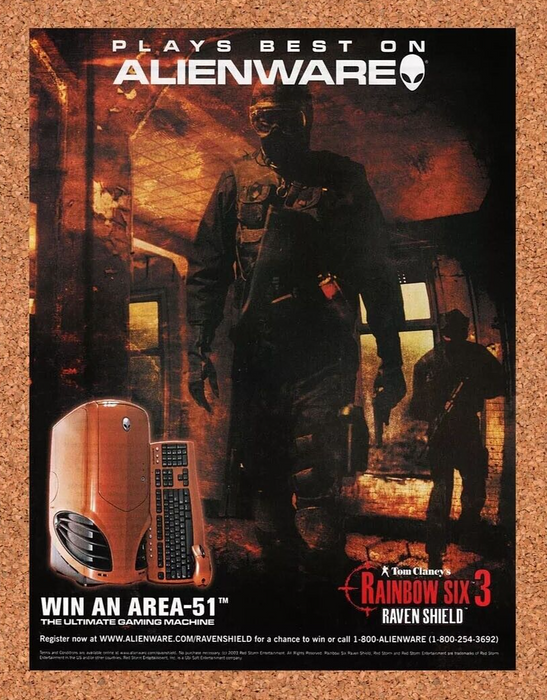 2005 Rainbow Six 3 Raven Shield Original Alienware Ad v4 - for just $17.99! 