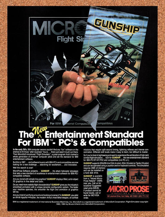 1987 Gunship The Attack Helicopter Simulation Tandy Original Ad v2 - for just $17.99! 