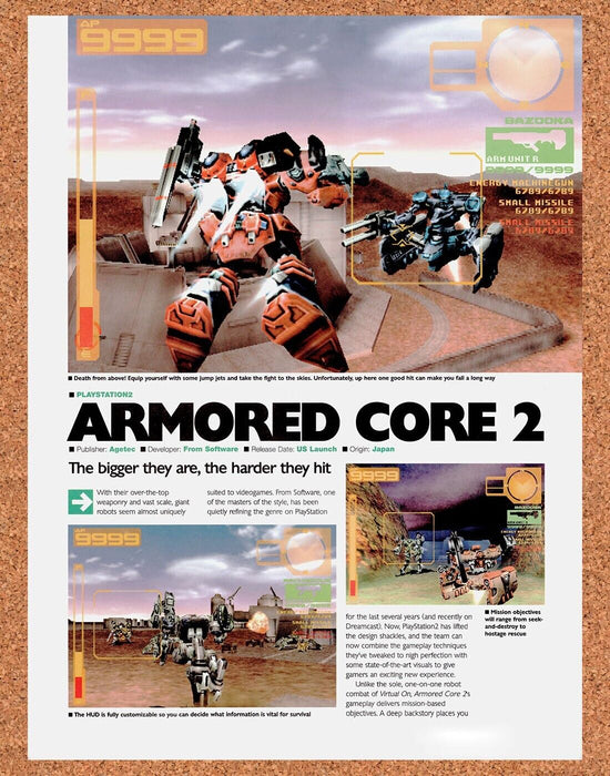 2002 Armored Core 2 PS2 Original Ad v3 - for just $17.99! 