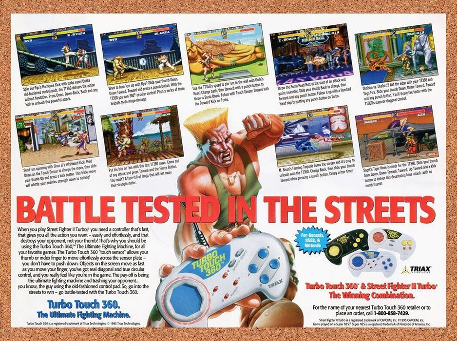 1993 Street Fighter II Turbo Touch 360 Original Ad v4 - for just $17.99! 