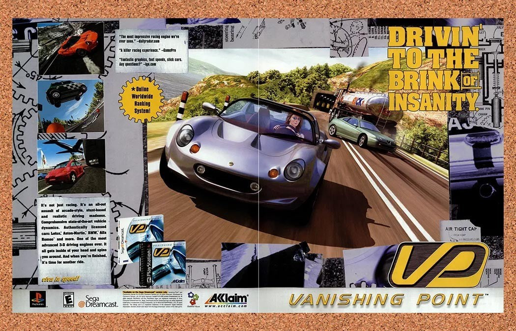 2000 Vanishing Point PS1 Original Advertisement v2 - for just $23.99! 