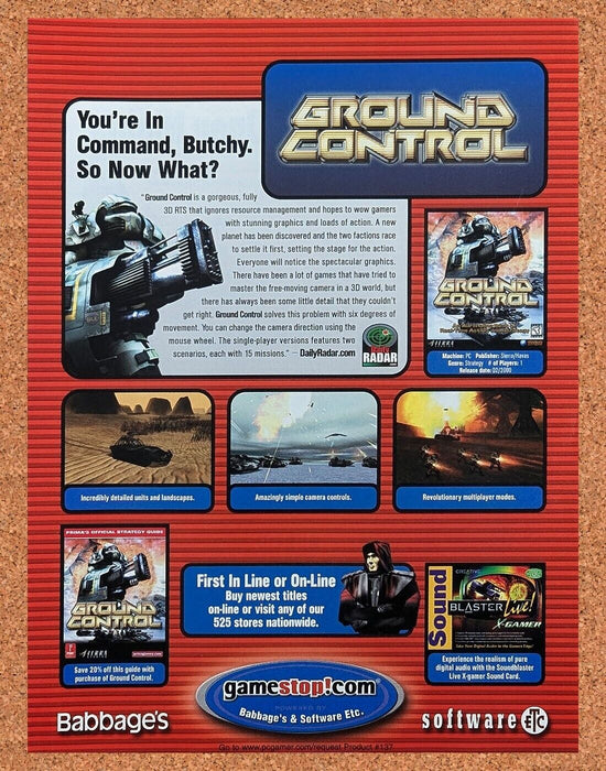 2002 Ground Control PC Original GameStop Ad v4 - for just $17.99! 