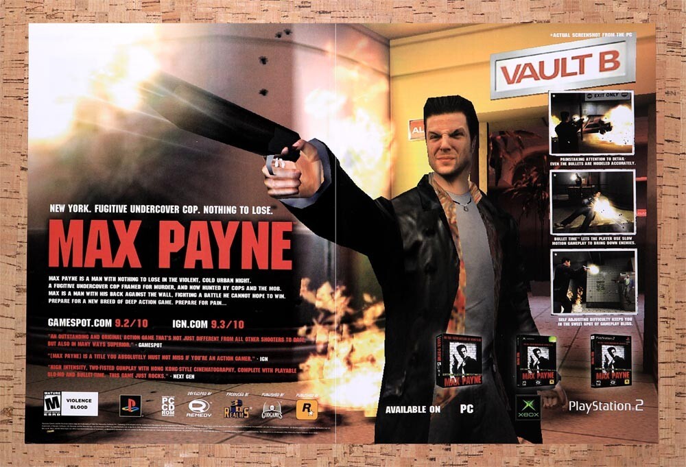 2001 Max Payne Xbox Original Ad v11 - for just $21.49! 
