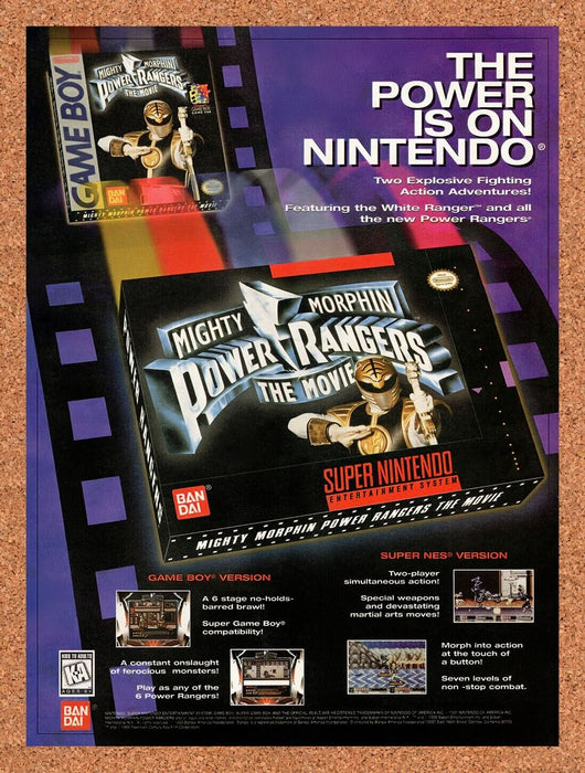 1995 Power Rangers The Movie SNES Original Ad v1 - for just $17.99! 