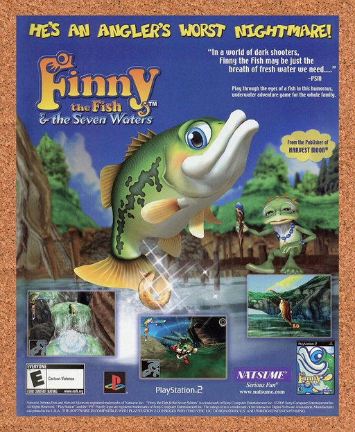 2007 Finny The Fish PS2 Original Ad - for just $19.49! 