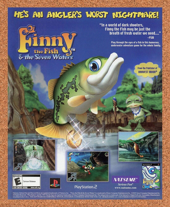 2007 Finny The Fish PS2 Original Ad - for just $19.49! 