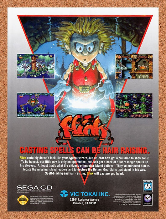 1995 Flink Sega CD Original Ad v1 - for just $17.99! 