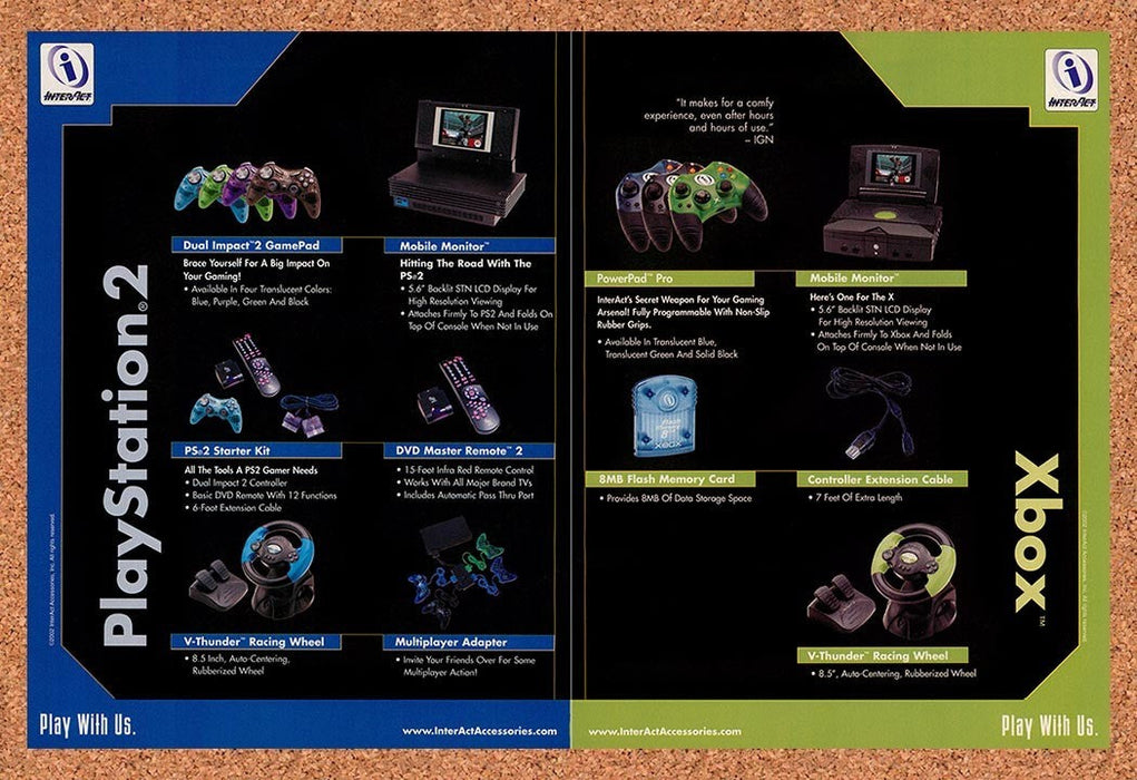 2002 InterAct PS2 & Xbox Accessories Original Advertisement v10 - for just $23.99! 