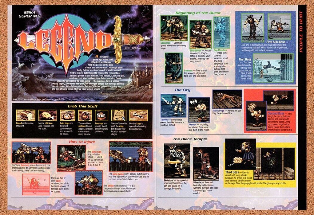 1993 Legend SNES Original Ad v1 - for just $21.49! 
