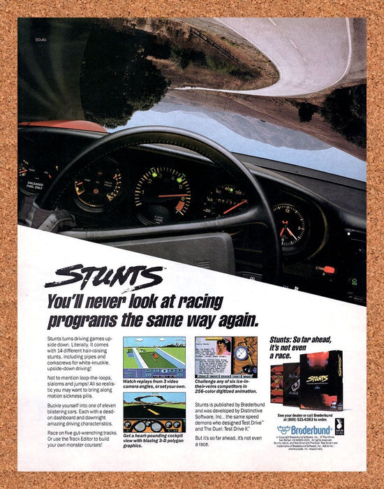 1991 Stunts PC Original Racing Ad - for just $17.99! 