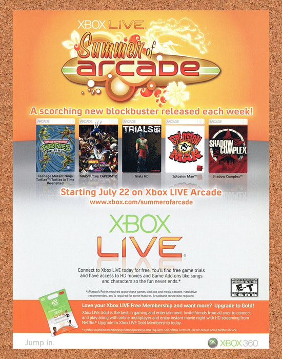 2009 Microsoft Xbox Live Summer Of Arcade Original Ad v2 - for just $15.29! 
