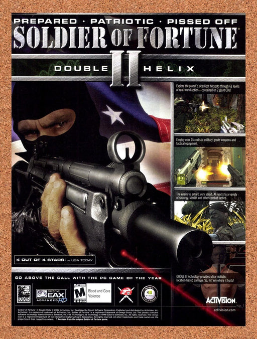 2002 Soldier Of Fortune II Double Helix PC Original Ad v1 - for just $17.99! 