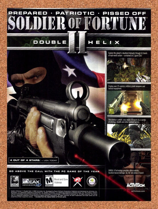 2002 Soldier Of Fortune II Double Helix PC Original Ad v1 - for just $17.99! 