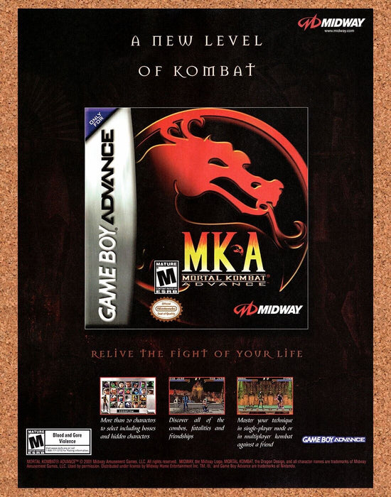 2003 Mortal Kombat Advance GBA Original Ad - for just $17.99! 