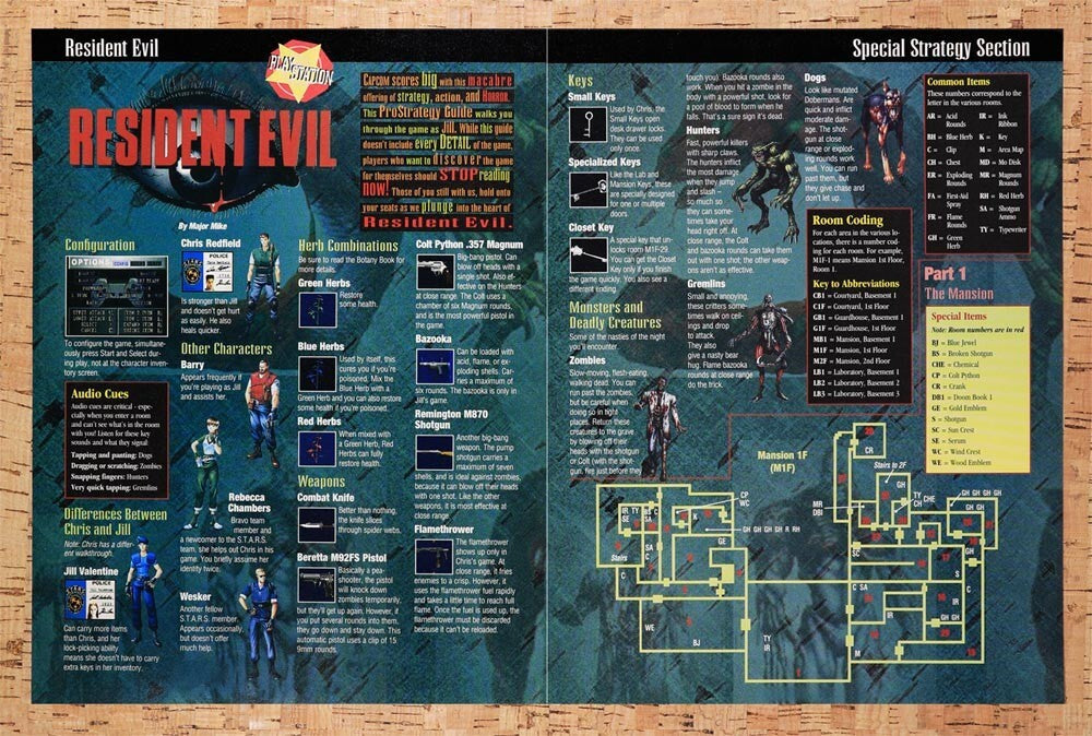 1996 Resident Evil Mansion 1F Map Original Ad v1 - for just $21.99! 