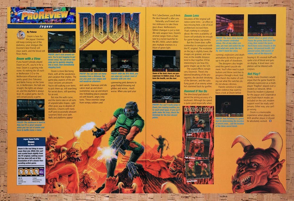 1995 Doom Atari Jaguar Original Ad v10 - for just $21.49! 