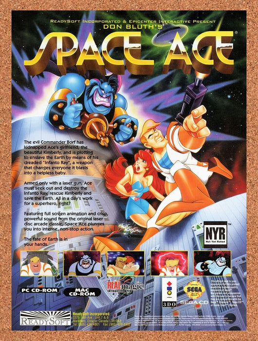 1995 Space Ace Sega CD Original Ad v4 - for just $17.99! 